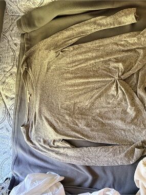 Green Envelope Taupe Long-Sleeve Twist-Front Top